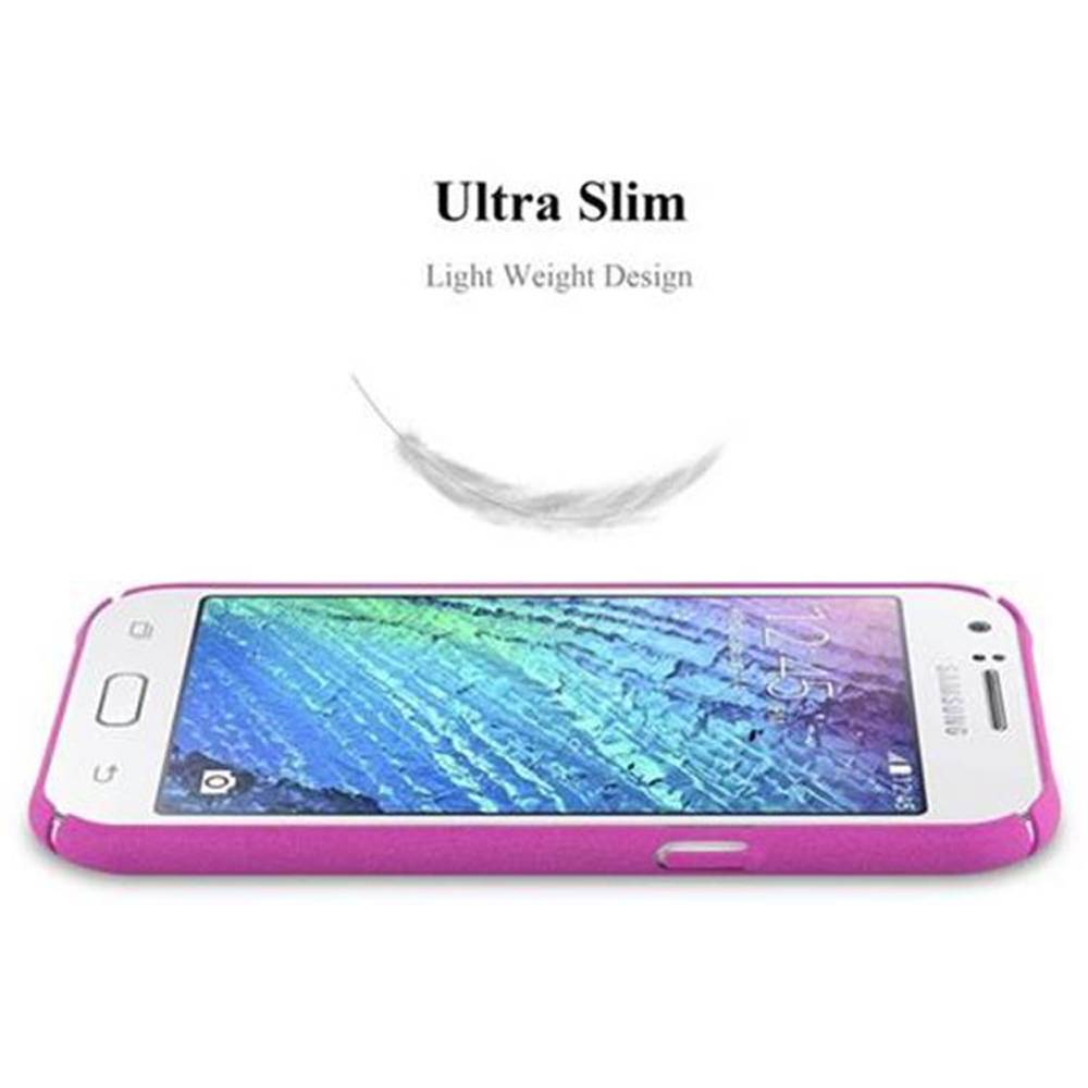 Cadorabo Schutzhülle für Samsung Galaxy J1 2015 Hülle in Pink Etui Hard Case Handyhülle Cover