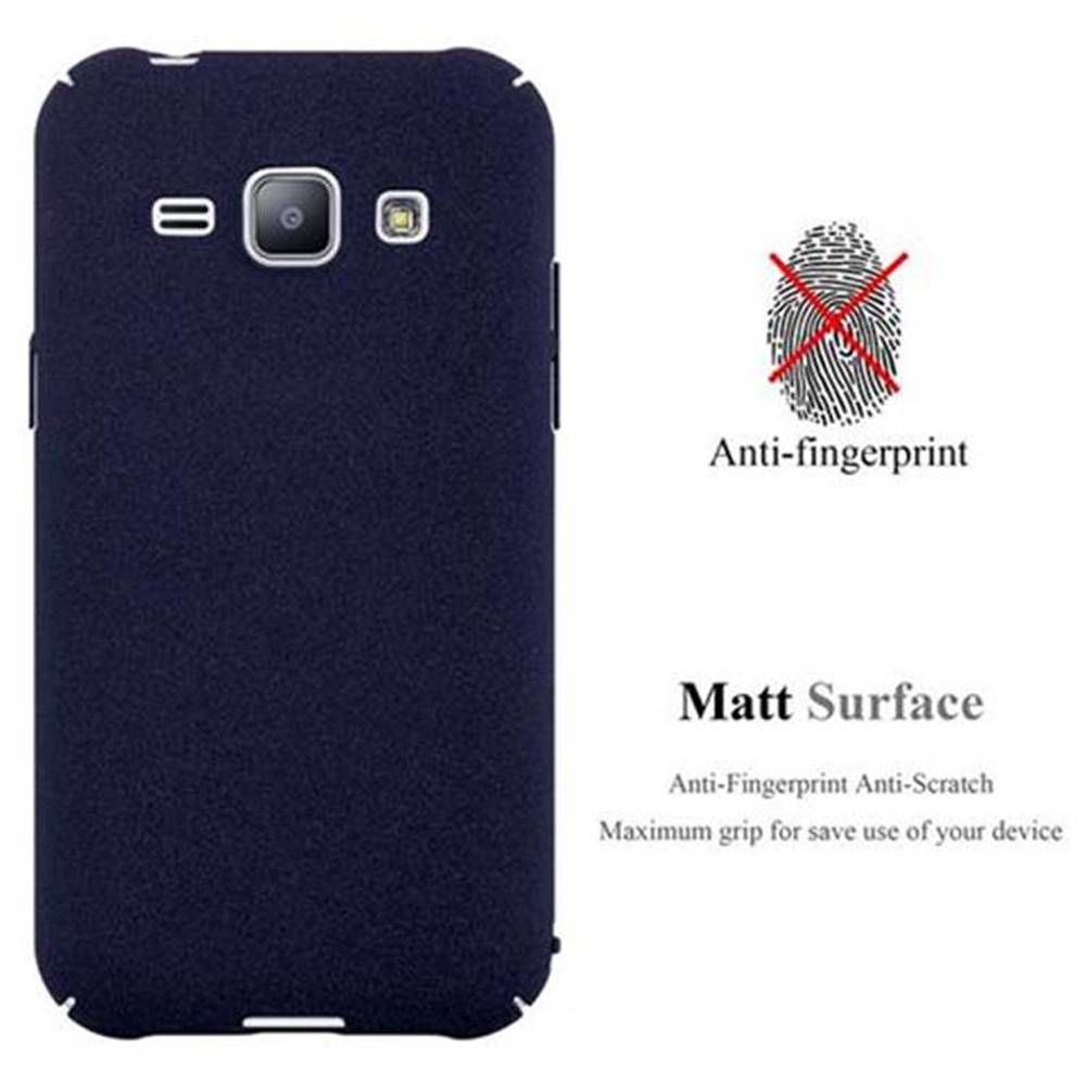 Cadorabo Schutzhülle für Samsung Galaxy J1 2015 Hülle in Blau Etui Hard Case Handyhülle Cover
