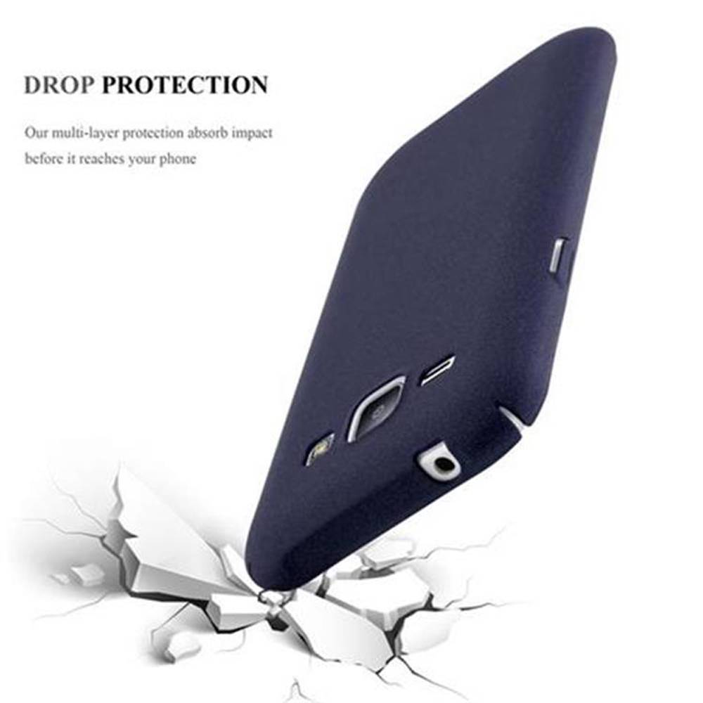 Cadorabo Schutzhülle für Samsung Galaxy J1 2015 Hülle in Blau Etui Hard Case Handyhülle Cover