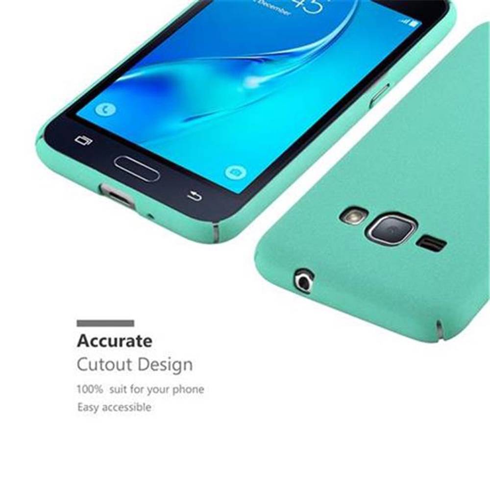 Cadorabo Schutzhülle für Samsung Galaxy J1 2016 Hülle in Grün Etui Hard Case Handyhülle Cover