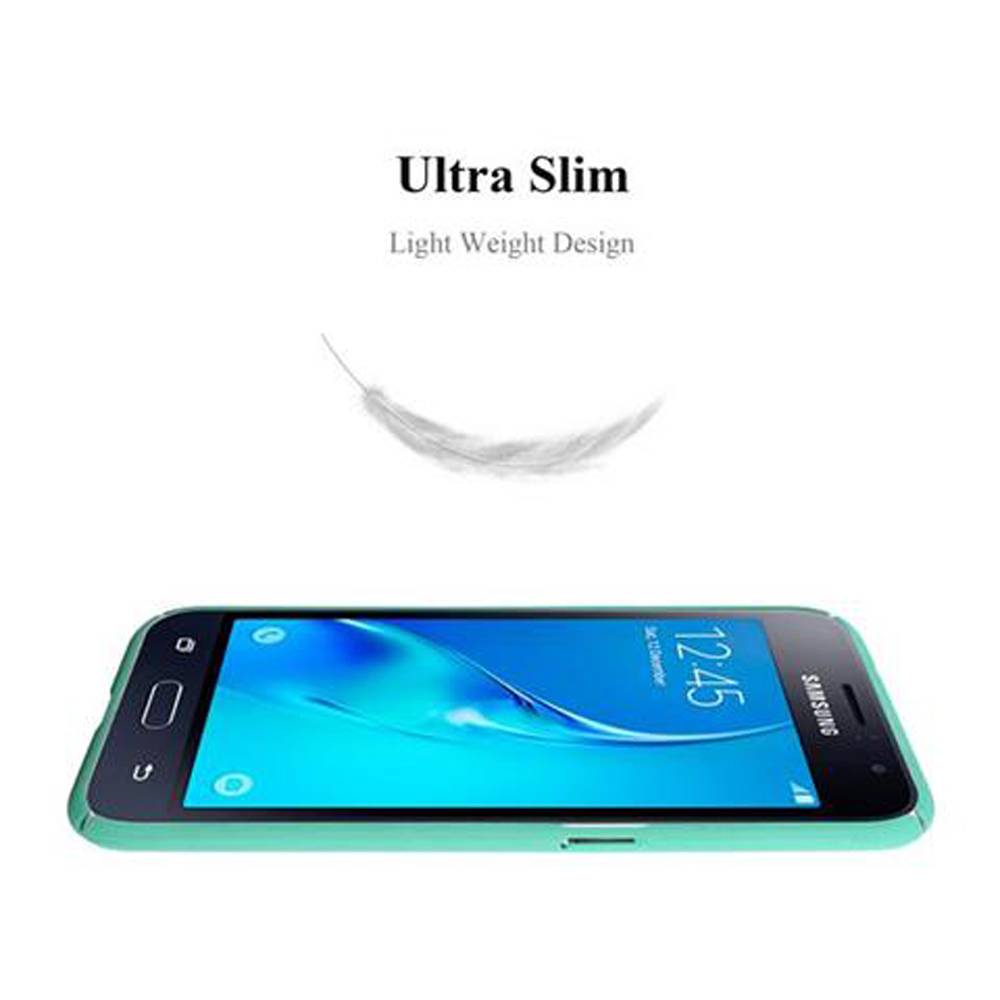 Cadorabo Schutzhülle für Samsung Galaxy J1 2016 Hülle in Grün Etui Hard Case Handyhülle Cover