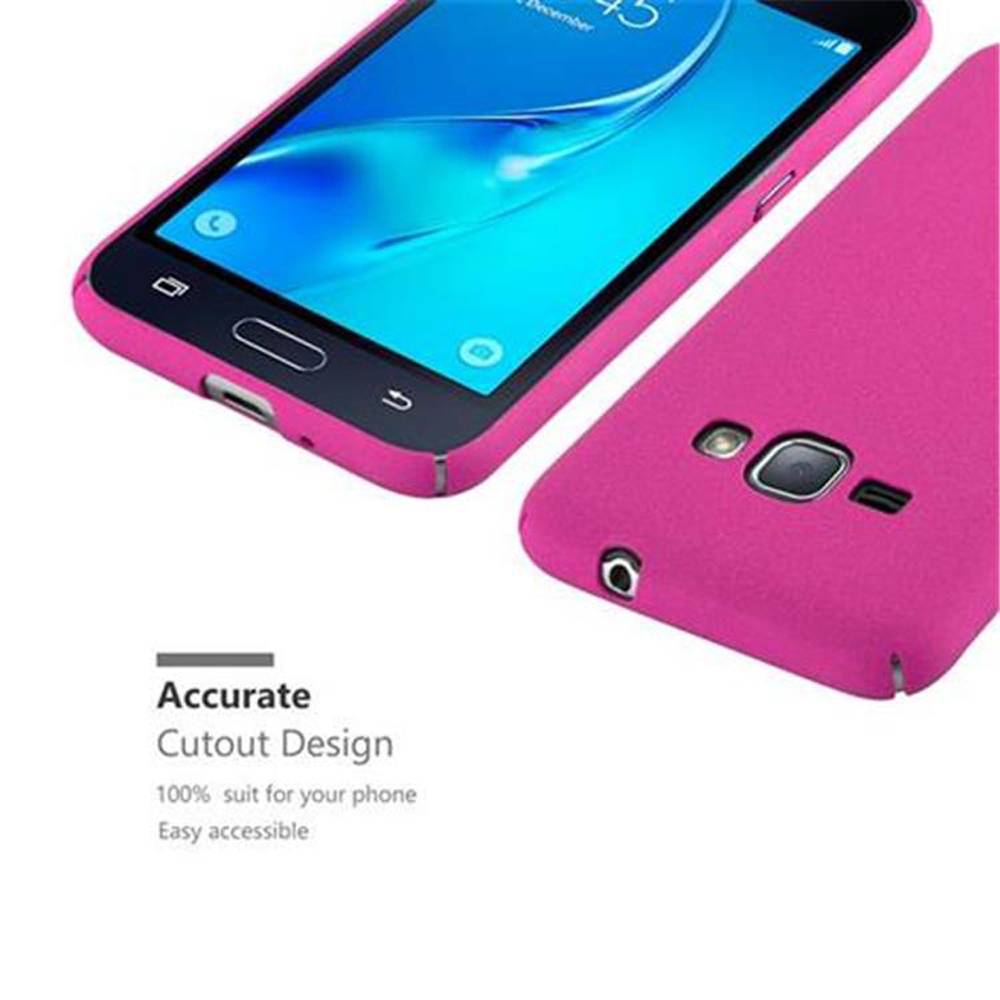 Cadorabo Schutzhülle für Samsung Galaxy J1 2016 Hülle in Pink Etui Hard Case Handyhülle Cover