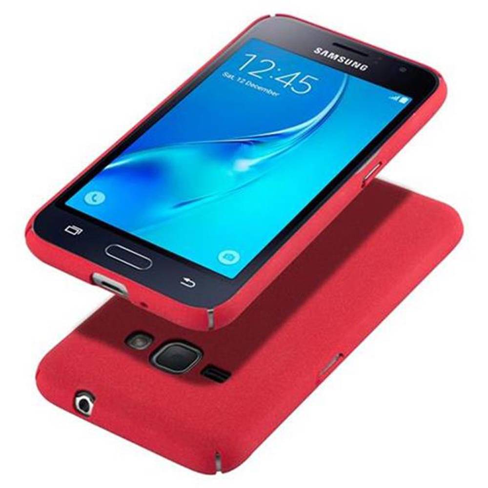 Cadorabo Schutzhülle für Samsung Galaxy J1 2016 Hülle in Rot Etui Hard Case Handyhülle Cover