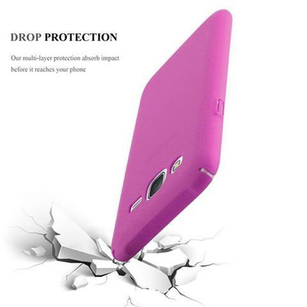 Cadorabo Schutzhülle für Samsung Galaxy J5 2015 Hülle in Pink Etui Hard Case Handyhülle Cover