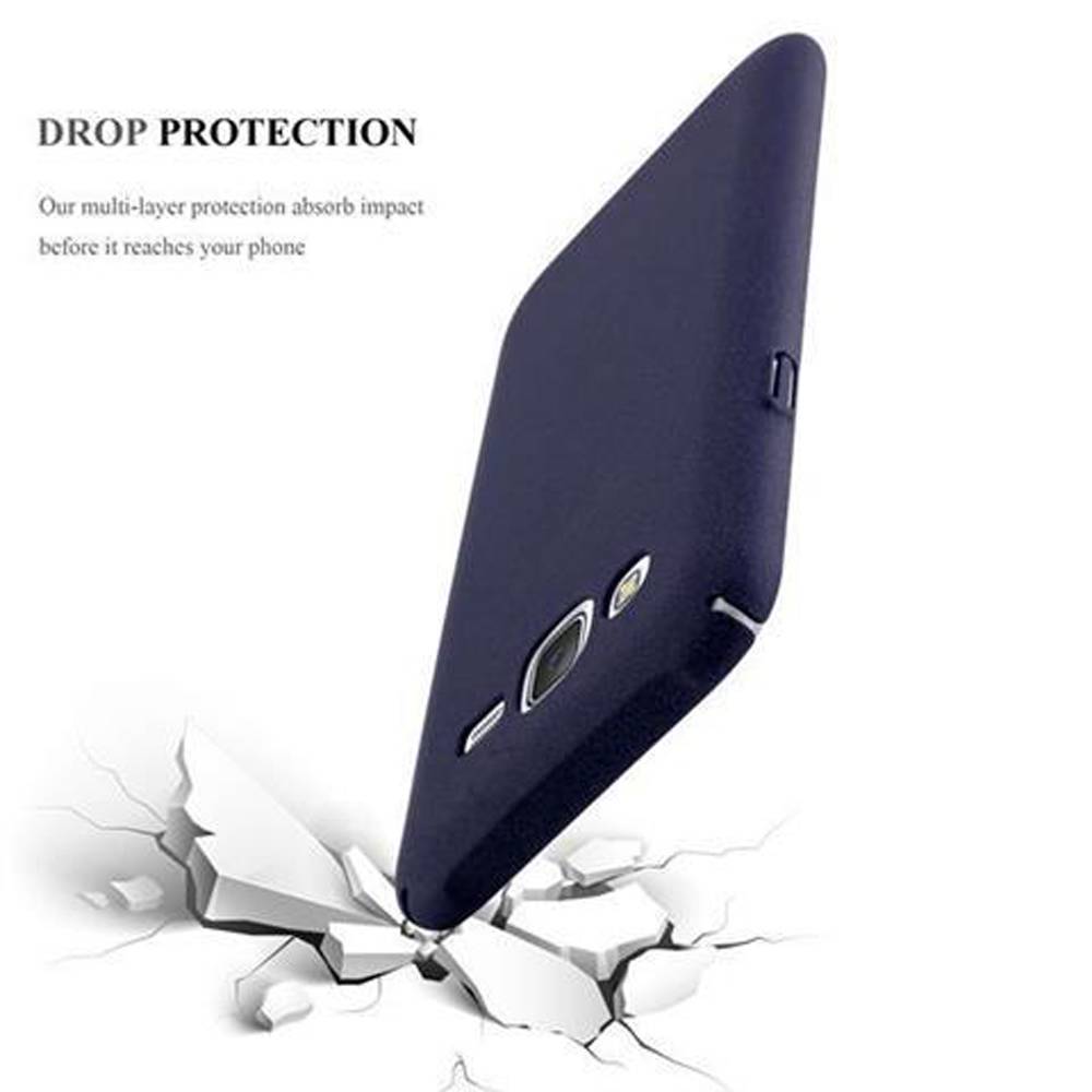 Cadorabo Schutzhülle für Samsung Galaxy J5 2015 Hülle in Blau Etui Hard Case Handyhülle Cover