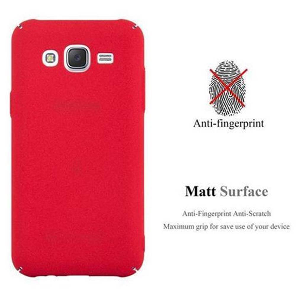 Cadorabo Schutzhülle für Samsung Galaxy J5 2015 Hülle in Rot Etui Hard Case Handyhülle Cover