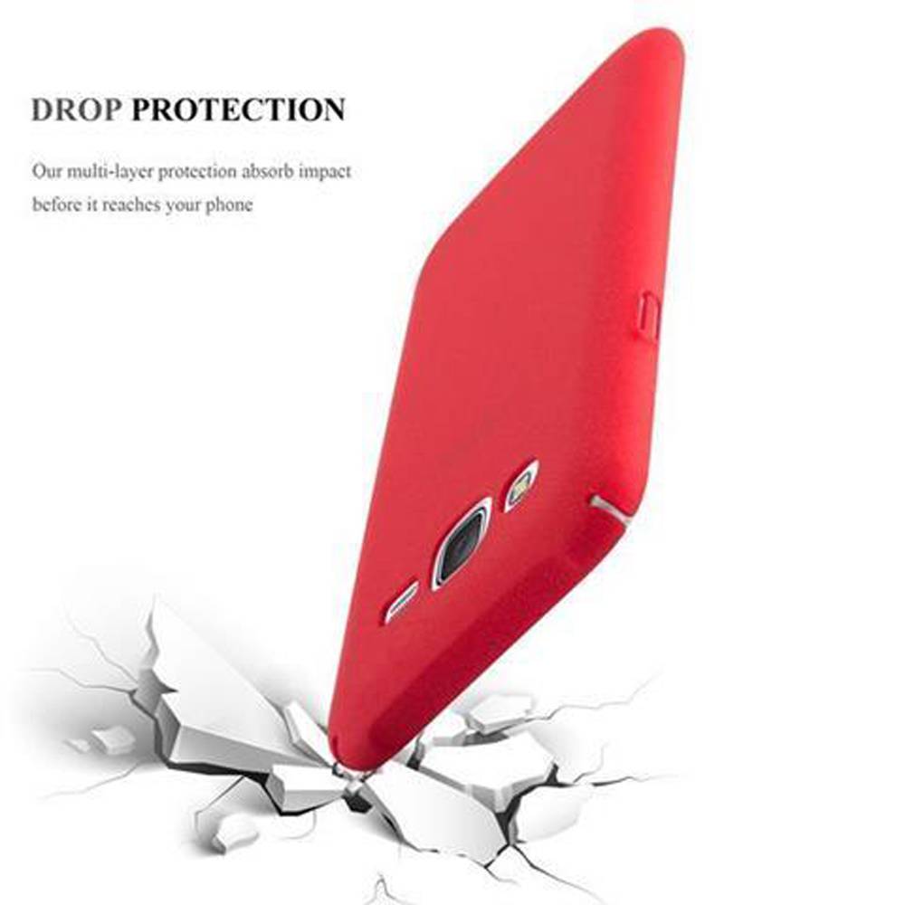 Cadorabo Schutzhülle für Samsung Galaxy J5 2015 Hülle in Rot Etui Hard Case Handyhülle Cover