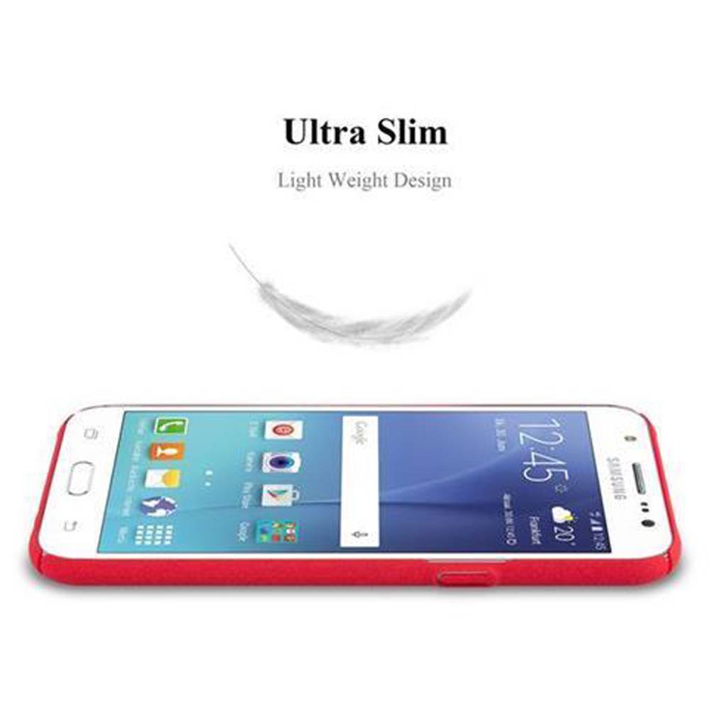 Cadorabo Schutzhülle für Samsung Galaxy J5 2015 Hülle in Rot Etui Hard Case Handyhülle Cover