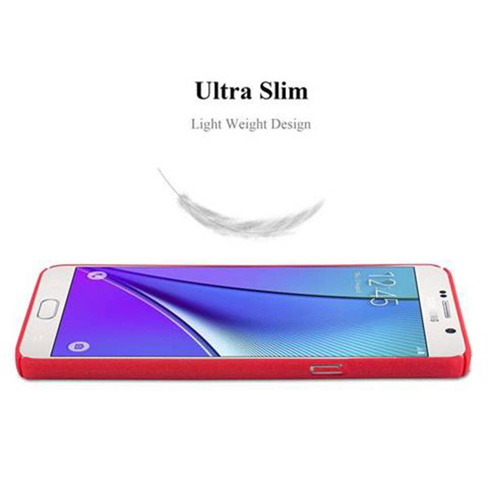 Cadorabo Schutzhülle für Samsung Galaxy NOTE 5 Hülle in Rot Etui Hard Case Handyhülle Cover