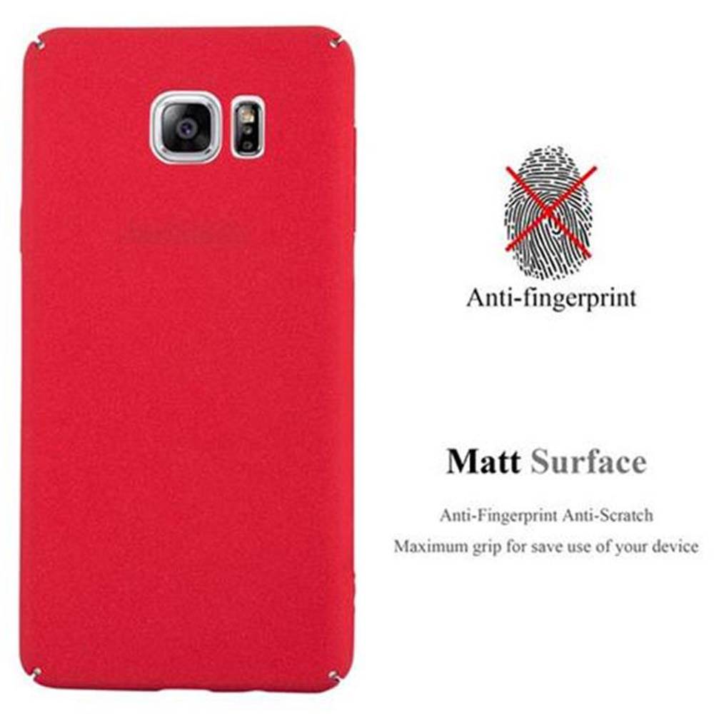 Cadorabo Schutzhülle für Samsung Galaxy NOTE 5 Hülle in Rot Etui Hard Case Handyhülle Cover