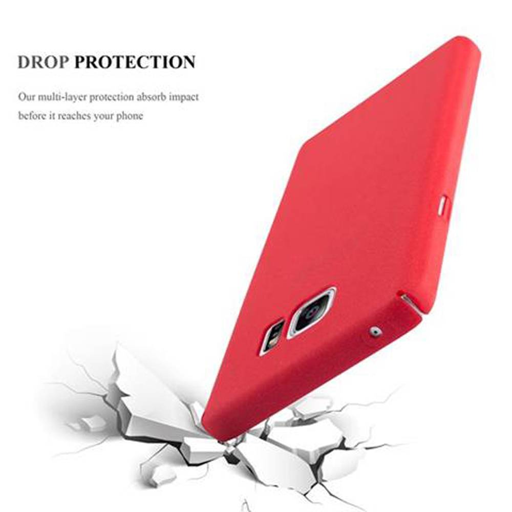 Cadorabo Schutzhülle für Samsung Galaxy NOTE 5 Hülle in Rot Etui Hard Case Handyhülle Cover
