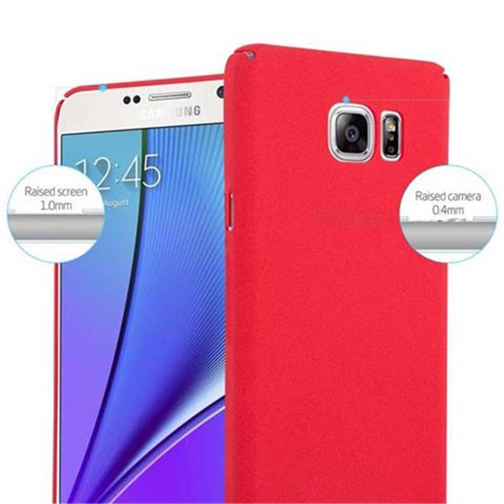Cadorabo Schutzhülle für Samsung Galaxy NOTE 5 Hülle in Rot Etui Hard Case Handyhülle Cover