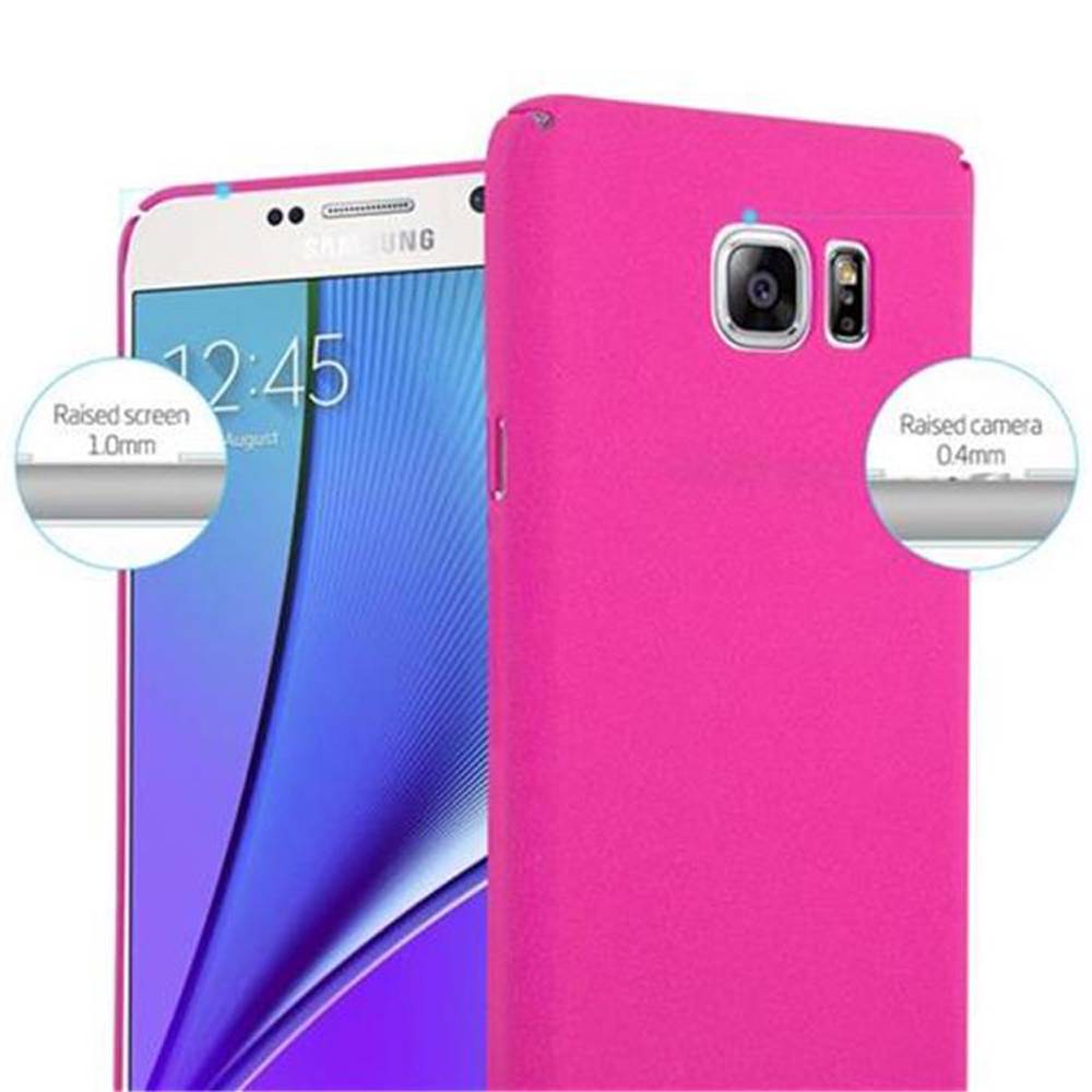 Cadorabo Schutzhülle für Samsung Galaxy NOTE 5 Hülle in Pink Etui Hard Case Handyhülle Cover