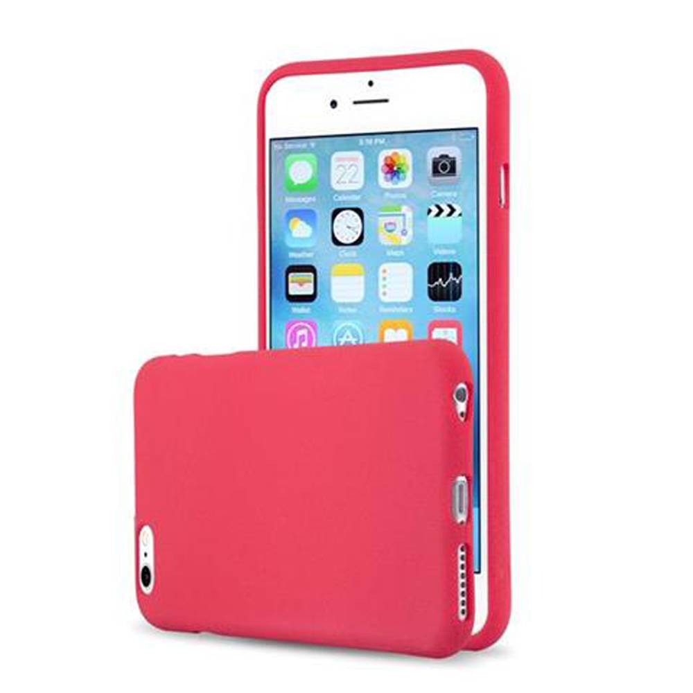 Cadorabo Schutzhülle für Apple iPhone 6 PLUS / 6S PLUS Hülle in Rot Handyhülle TPU Etui Cover Case