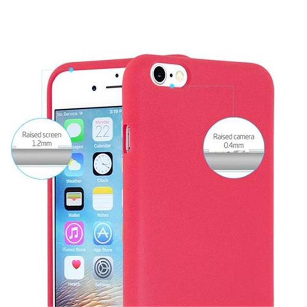 Cadorabo Schutzhülle für Apple iPhone 6 PLUS / 6S PLUS Hülle in Rot Handyhülle TPU Etui Cover Case