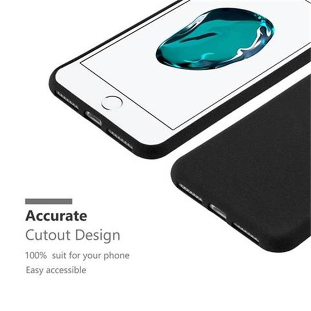 Cadorabo Schutzhülle für Apple iPhone 7 PLUS / 7S PLUS / 8 PLUS Hülle in Schwarz Handyhülle TPU Etui Cover Case