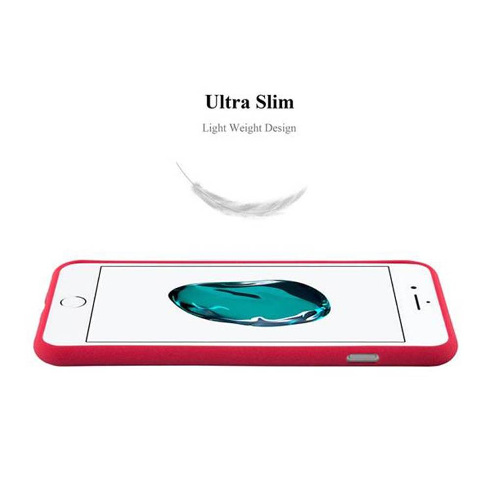 Cadorabo Schutzhülle für Apple iPhone 7 PLUS / 7S PLUS / 8 PLUS Hülle in Rot Handyhülle TPU Etui Cover Case