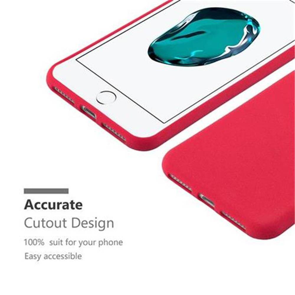 Cadorabo Schutzhülle für Apple iPhone 7 PLUS / 7S PLUS / 8 PLUS Hülle in Rot Handyhülle TPU Etui Cover Case