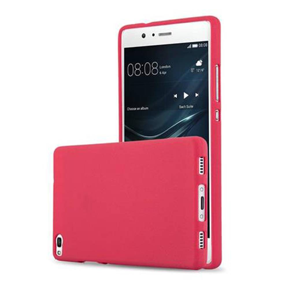 Cadorabo Schutzhülle für Huawei P8 Hülle in Rot Handyhülle TPU Etui Cover Case