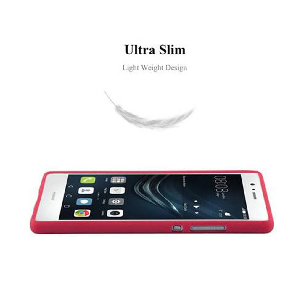 Cadorabo Schutzhülle für Huawei P8 Hülle in Rot Handyhülle TPU Etui Cover Case