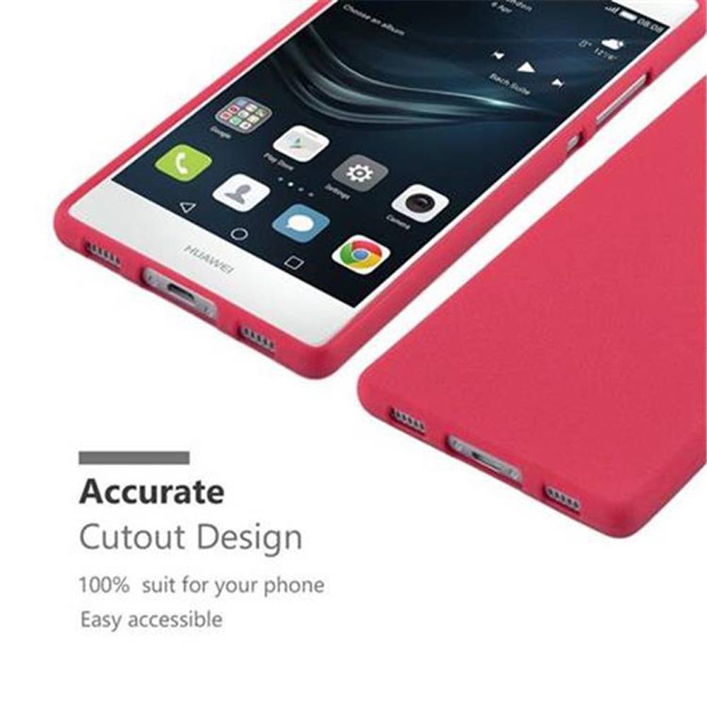 Cadorabo Schutzhülle für Huawei P8 Hülle in Rot Handyhülle TPU Etui Cover Case
