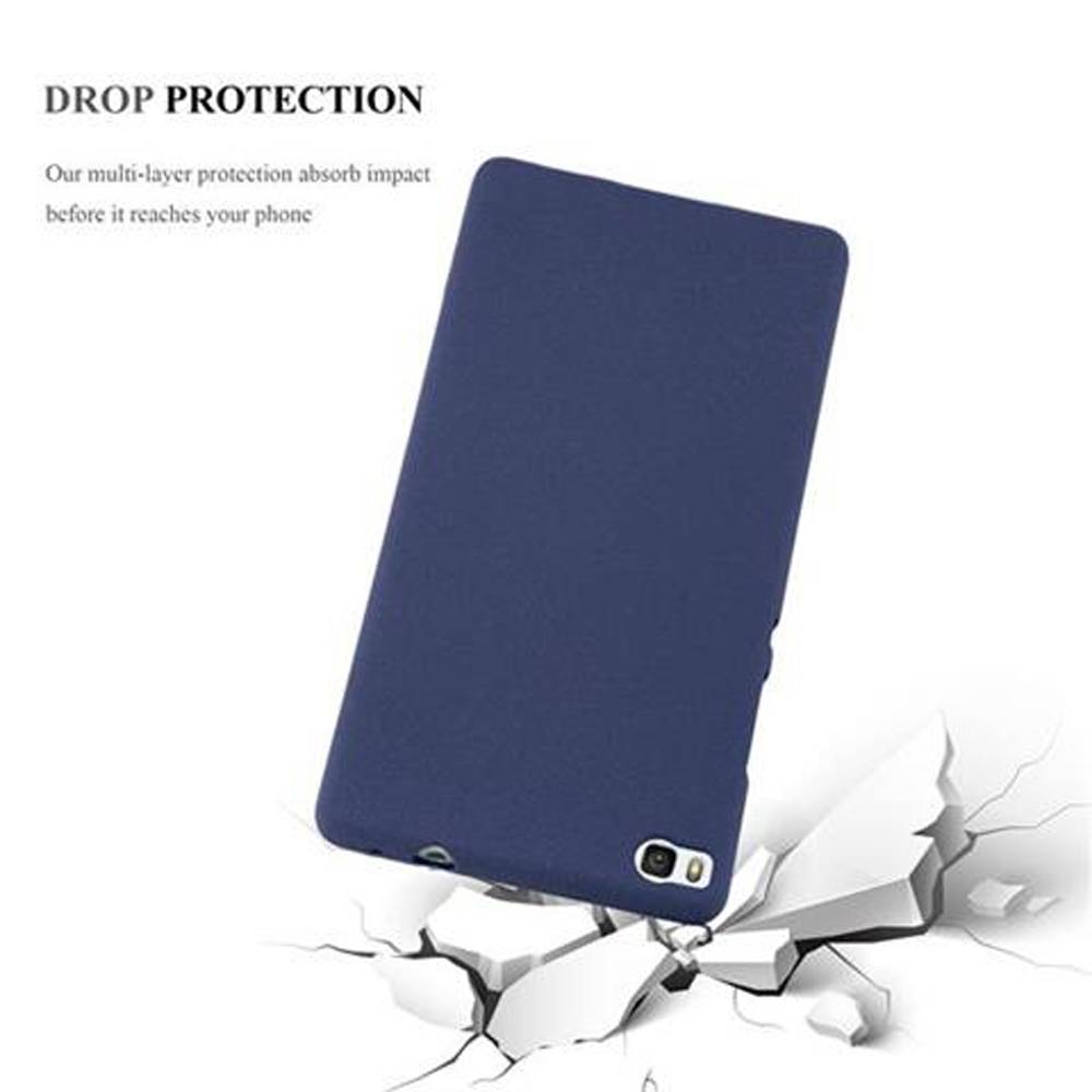 Cadorabo Schutzhülle für Huawei P8 Hülle in Blau Handyhülle TPU Etui Cover Case