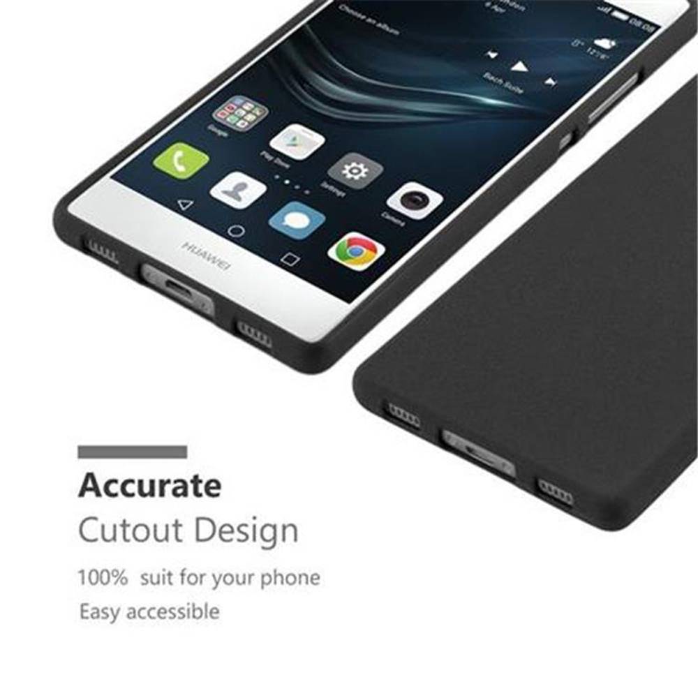 Cadorabo Schutzhülle für Huawei P8 Hülle in Schwarz Handyhülle TPU Etui Cover Case