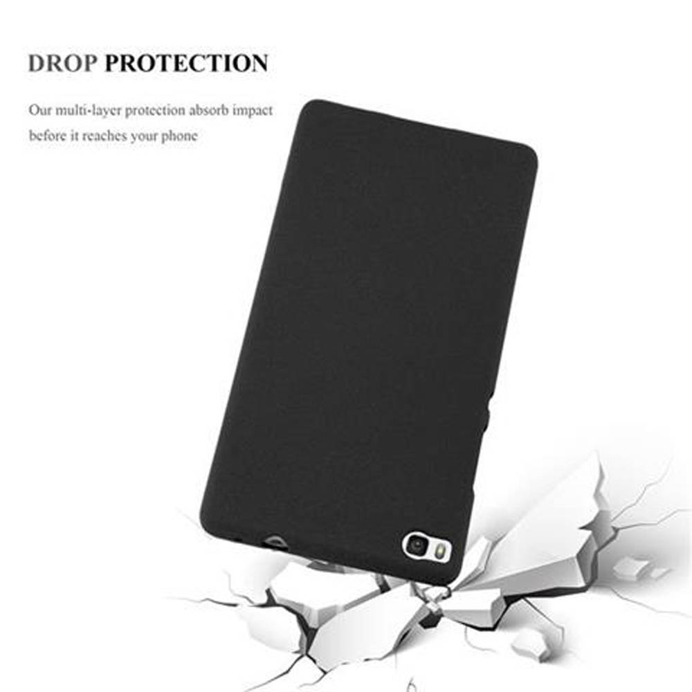 Cadorabo Schutzhülle für Huawei P8 Hülle in Schwarz Handyhülle TPU Etui Cover Case