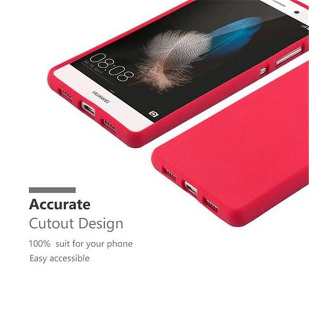Cadorabo Schutzhülle für Huawei P8 LITE 2015 Hülle in Rot Handyhülle TPU Etui Cover Case