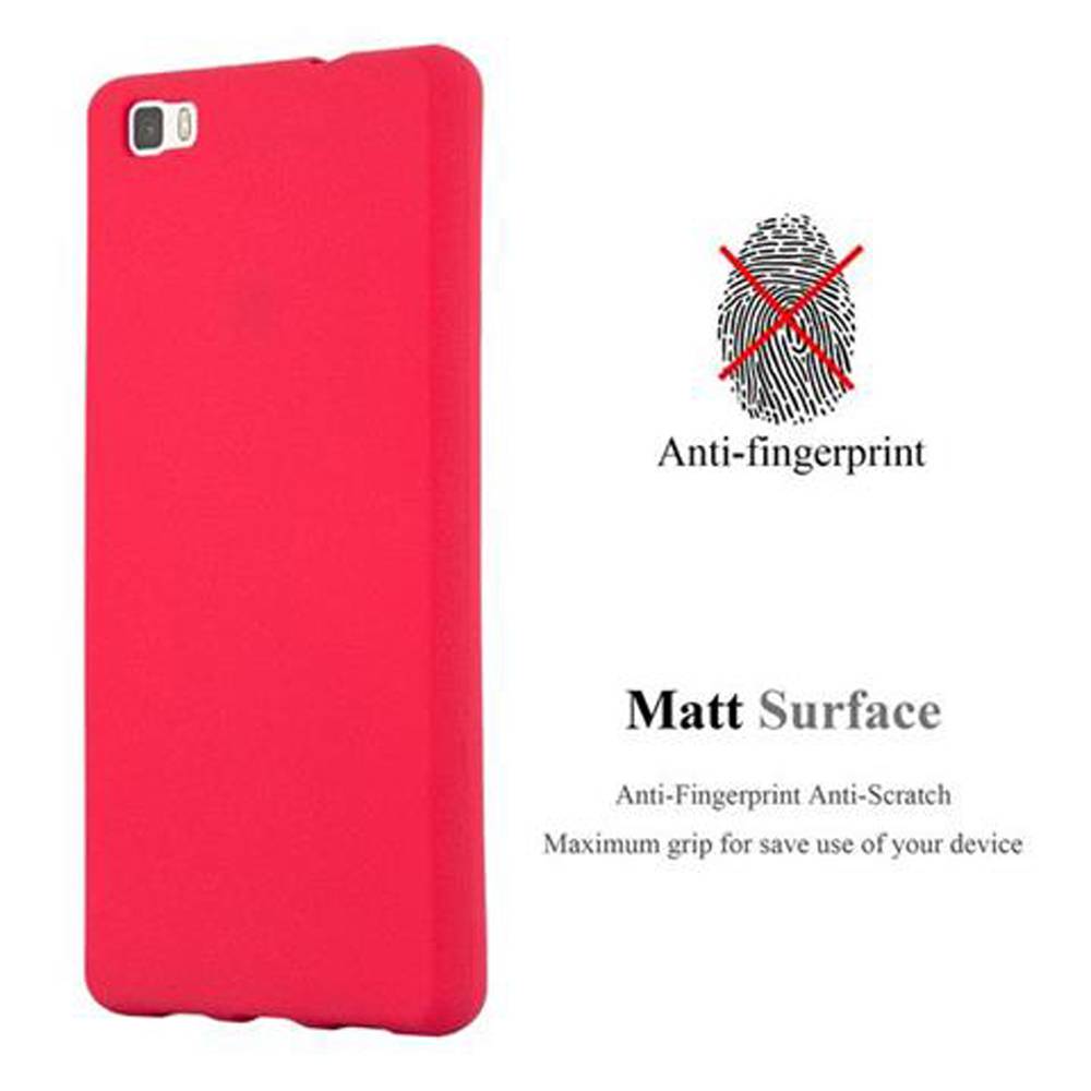Cadorabo Schutzhülle für Huawei P8 LITE 2015 Hülle in Rot Handyhülle TPU Etui Cover Case