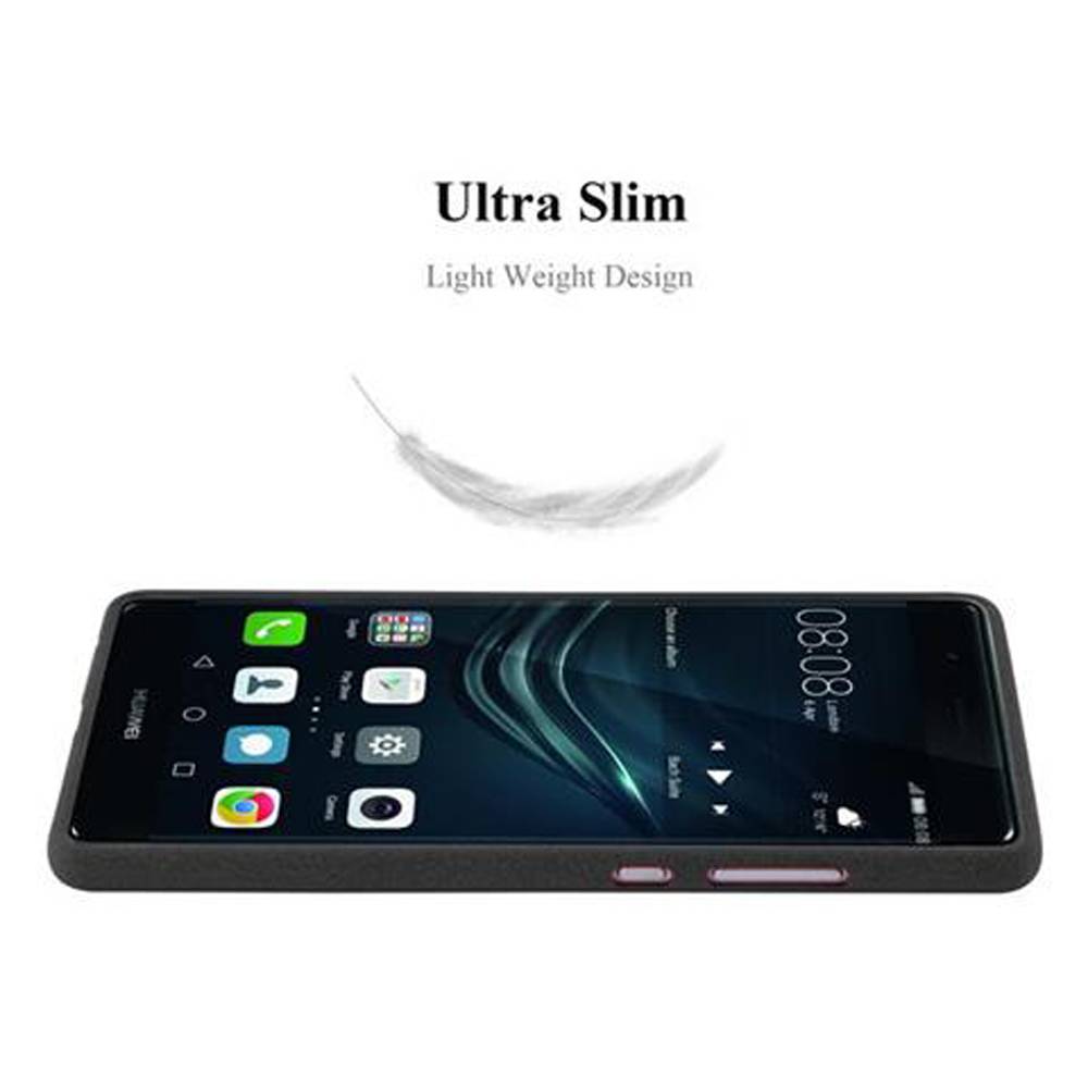 Cadorabo Schutzhülle für Huawei P9 Hülle in Schwarz Handyhülle TPU Etui Cover Case