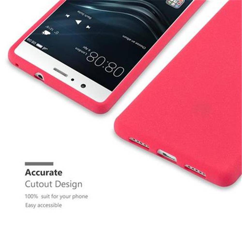 Cadorabo Schutzhülle für Huawei P9 LITE 2016 / G9 LITE Hülle in Rot Handyhülle TPU Etui Cover Case