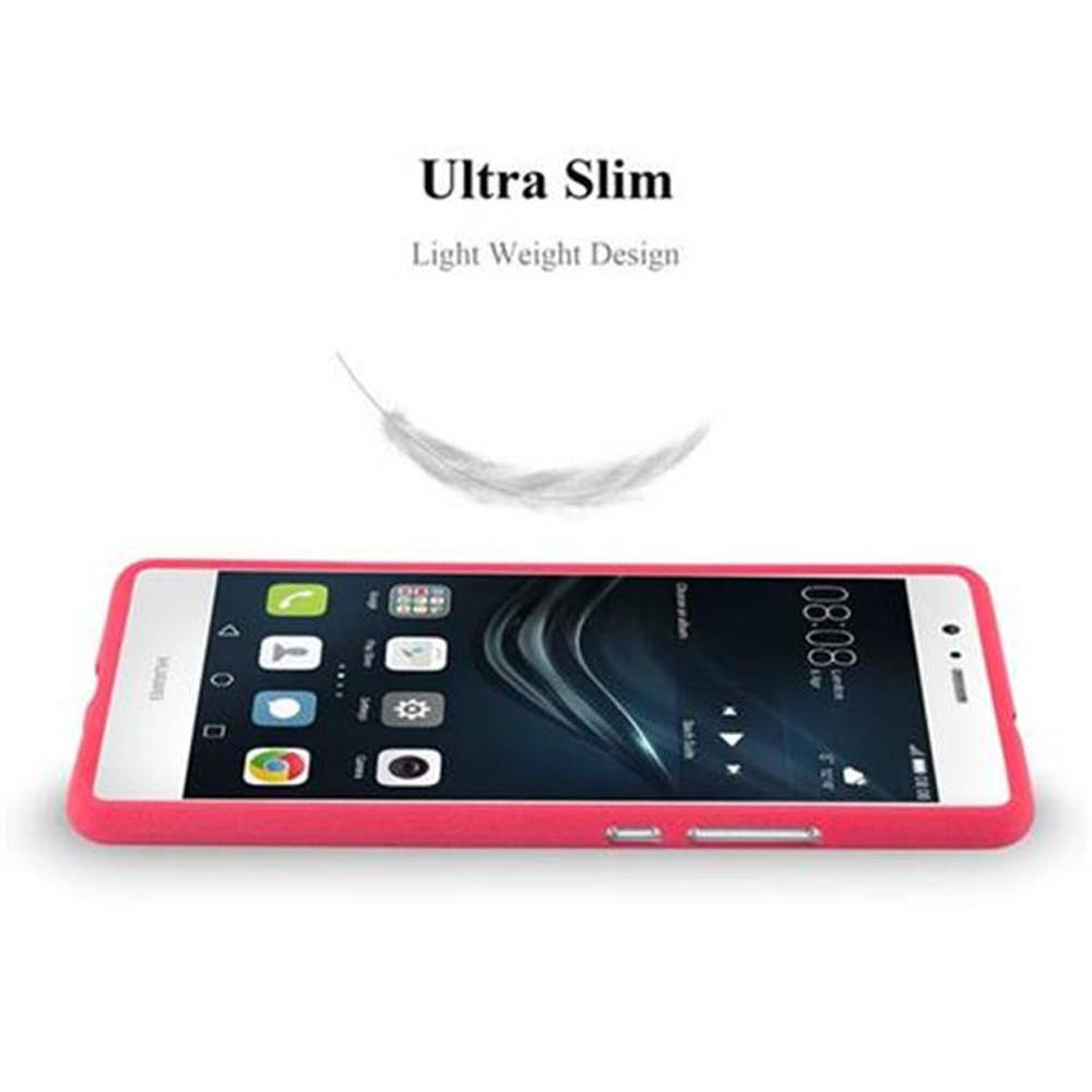 Cadorabo Schutzhülle für Huawei P9 LITE 2016 / G9 LITE Hülle in Rot Handyhülle TPU Etui Cover Case