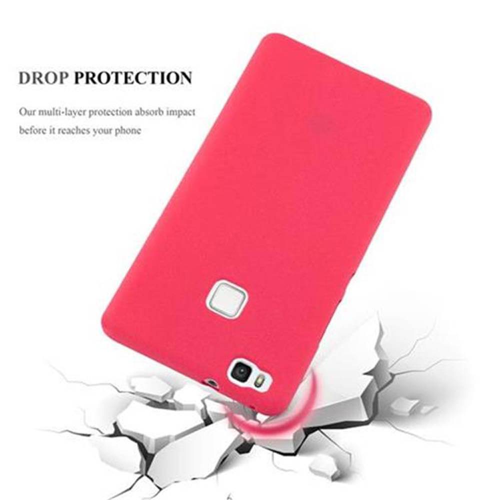 Cadorabo Schutzhülle für Huawei P9 LITE 2016 / G9 LITE Hülle in Rot Handyhülle TPU Etui Cover Case