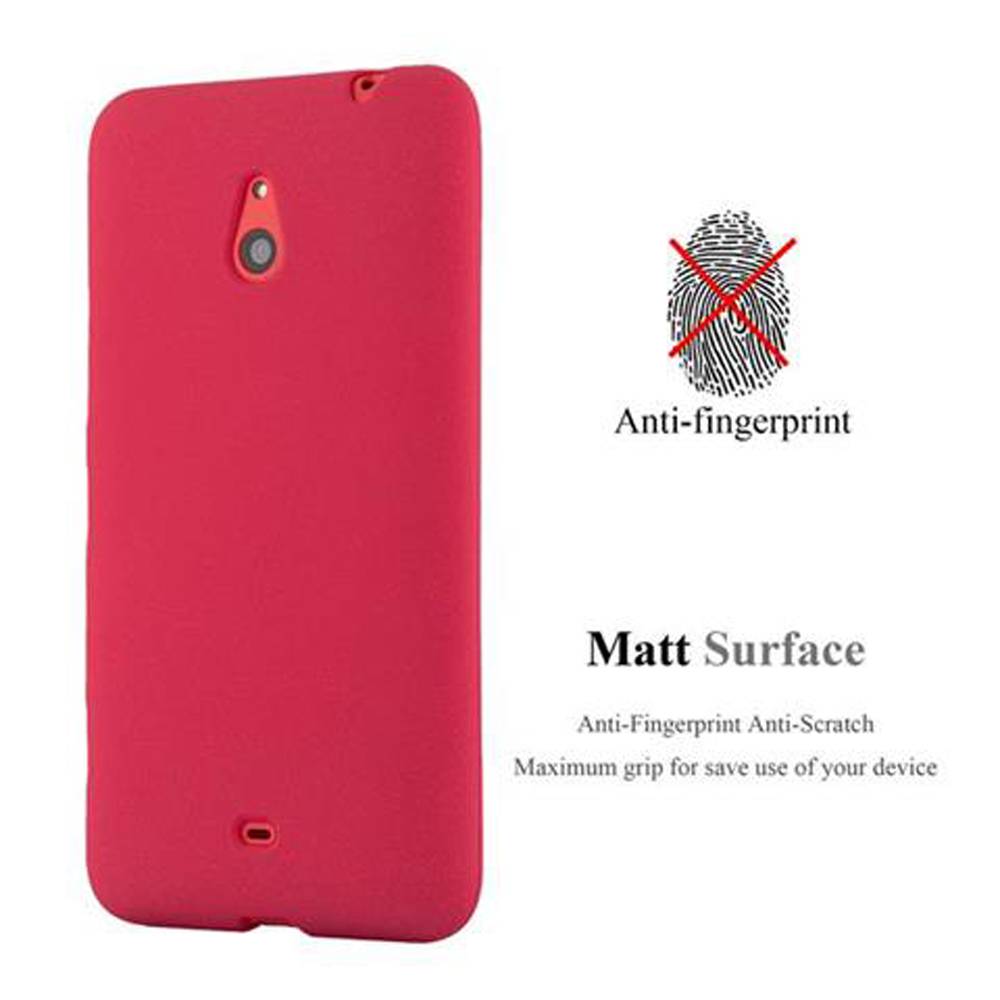Cadorabo Schutzhülle für Nokia Lumia 1320 Hülle in Rot Handyhülle TPU Etui Cover Case