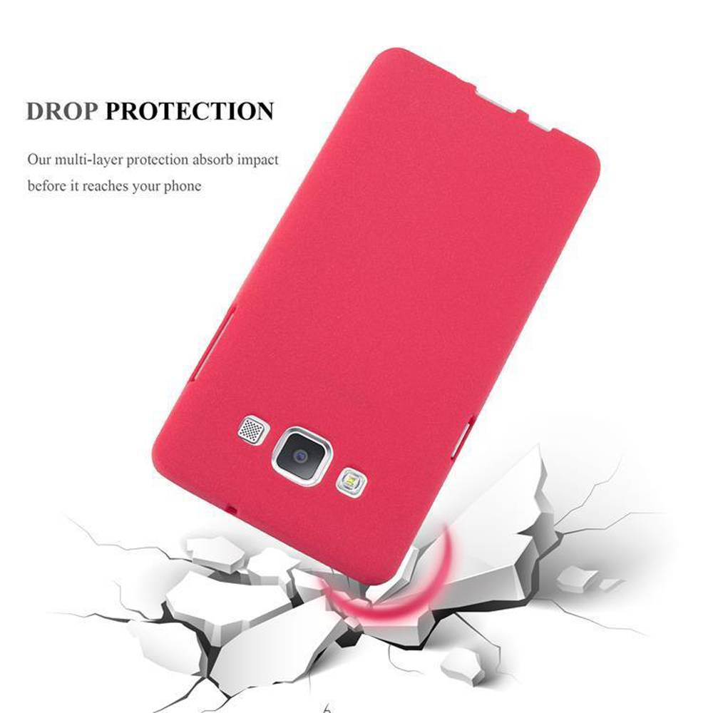 Cadorabo Schutzhülle für Samsung Galaxy A3 2015 Hülle in Rot Handyhülle TPU Etui Cover Case