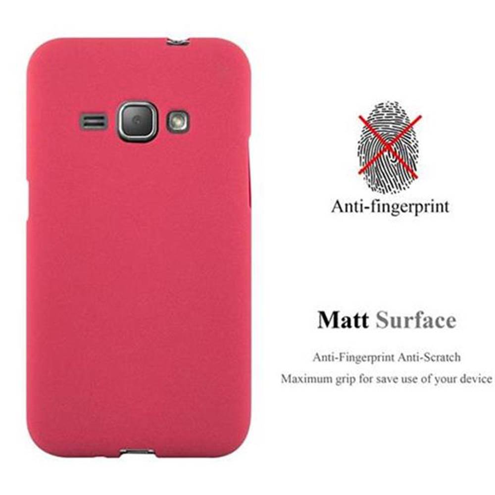 Cadorabo Schutzhülle für Samsung Galaxy J1 2016 Hülle in Rot Handyhülle TPU Etui Cover Case