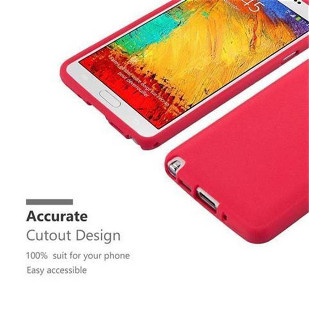 Cadorabo Schutzhülle für Samsung Galaxy NOTE 3 Hülle in Rot Handyhülle TPU Etui Cover Case