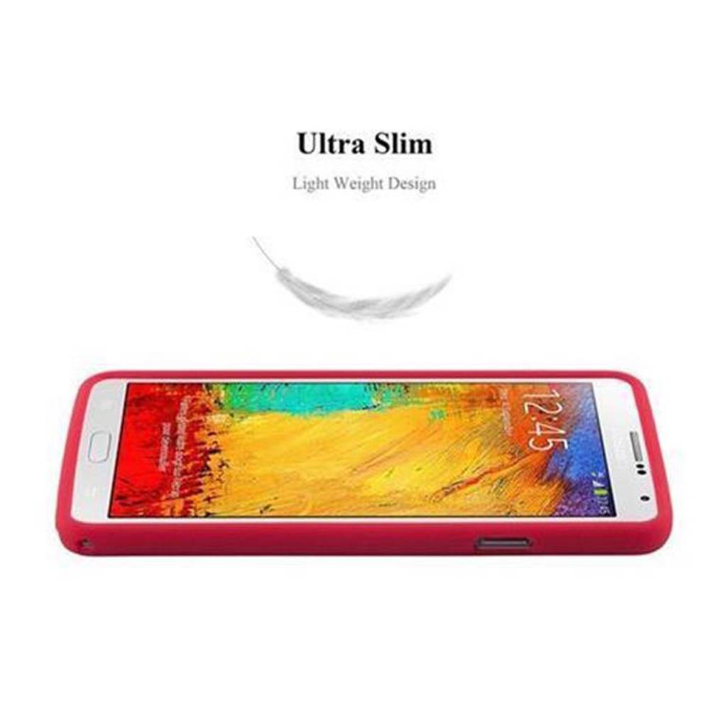 Cadorabo Schutzhülle für Samsung Galaxy NOTE 3 Hülle in Rot Handyhülle TPU Etui Cover Case