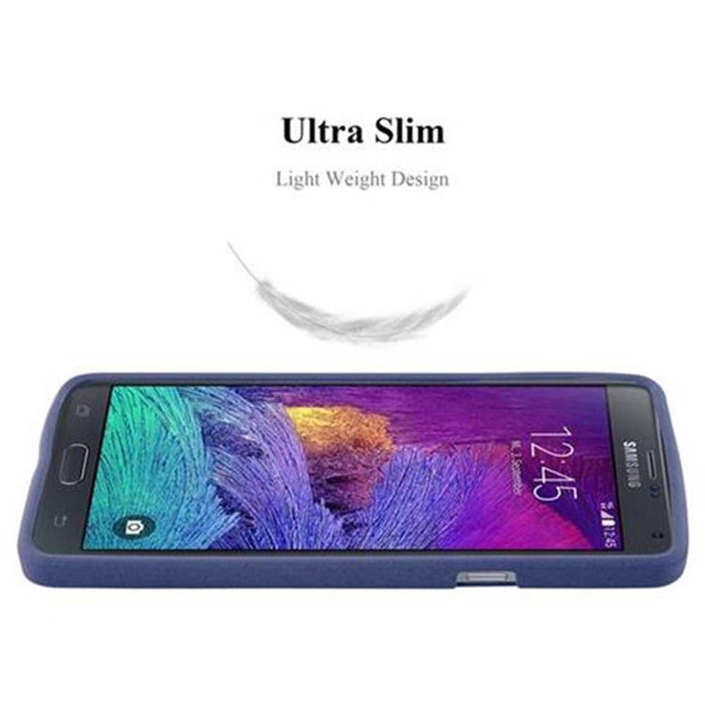 Cadorabo Schutzhülle für Samsung Galaxy NOTE 4 Hülle in Blau Handyhülle TPU Etui Cover Case