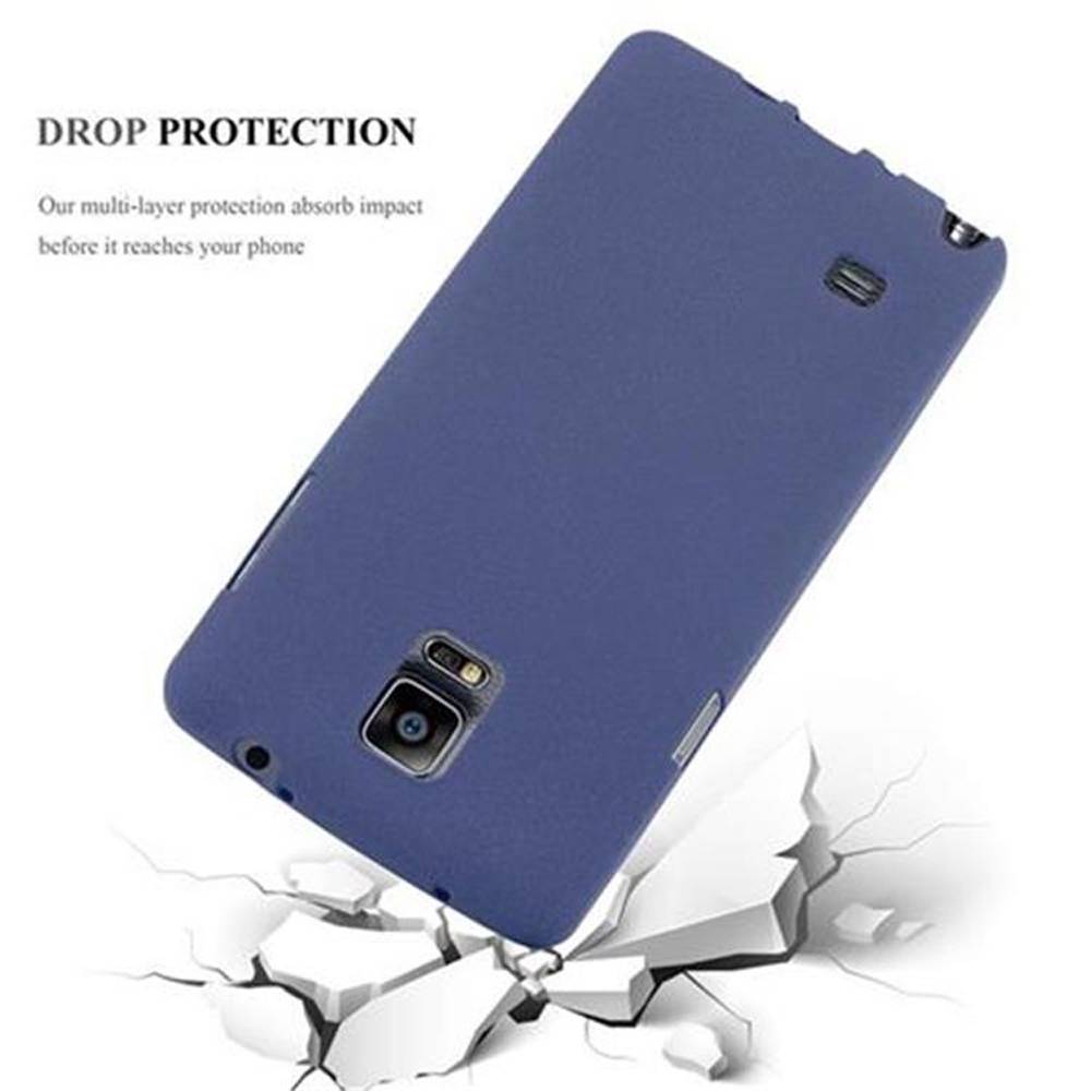 Cadorabo Schutzhülle für Samsung Galaxy NOTE 4 Hülle in Blau Handyhülle TPU Etui Cover Case