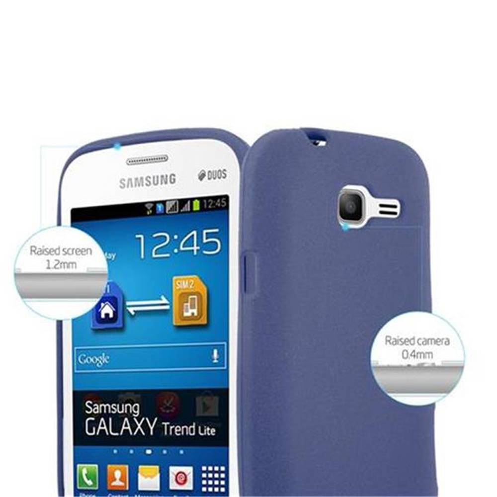 Cadorabo Schutzhülle für Samsung Galaxy TREND LITE Hülle in Blau Handyhülle TPU Etui Cover Case
