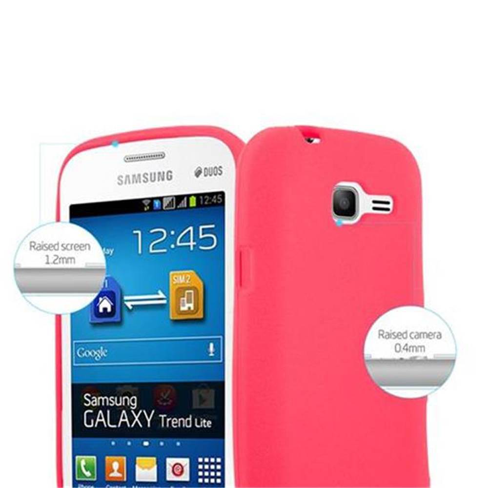 Cadorabo Schutzhülle für Samsung Galaxy TREND LITE Hülle in Rot Handyhülle TPU Etui Cover Case