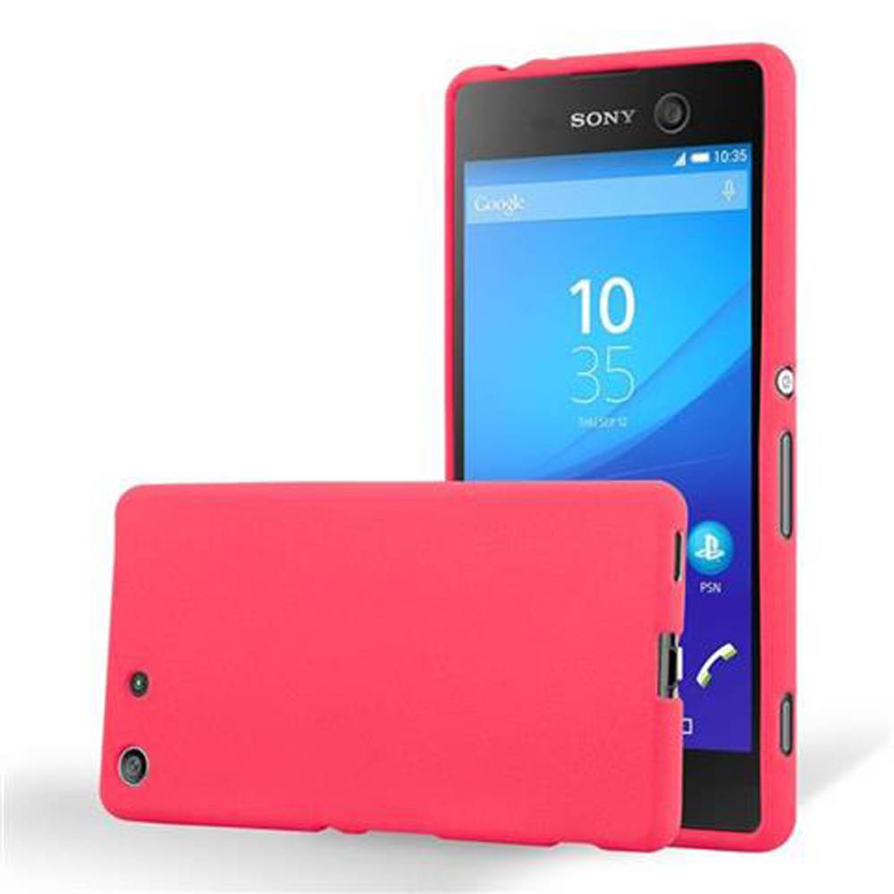 Cadorabo Schutzhülle für Sony Xperia M5 Hülle in Rot Handyhülle TPU Etui Cover Case