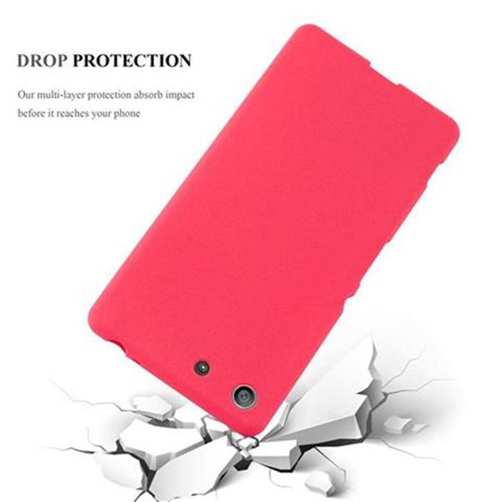 Cadorabo Schutzhülle für Sony Xperia M5 Hülle in Rot Handyhülle TPU Etui Cover Case