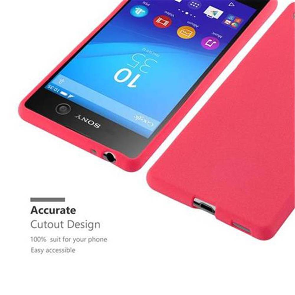 Cadorabo Schutzhülle für Sony Xperia M5 Hülle in Rot Handyhülle TPU Etui Cover Case