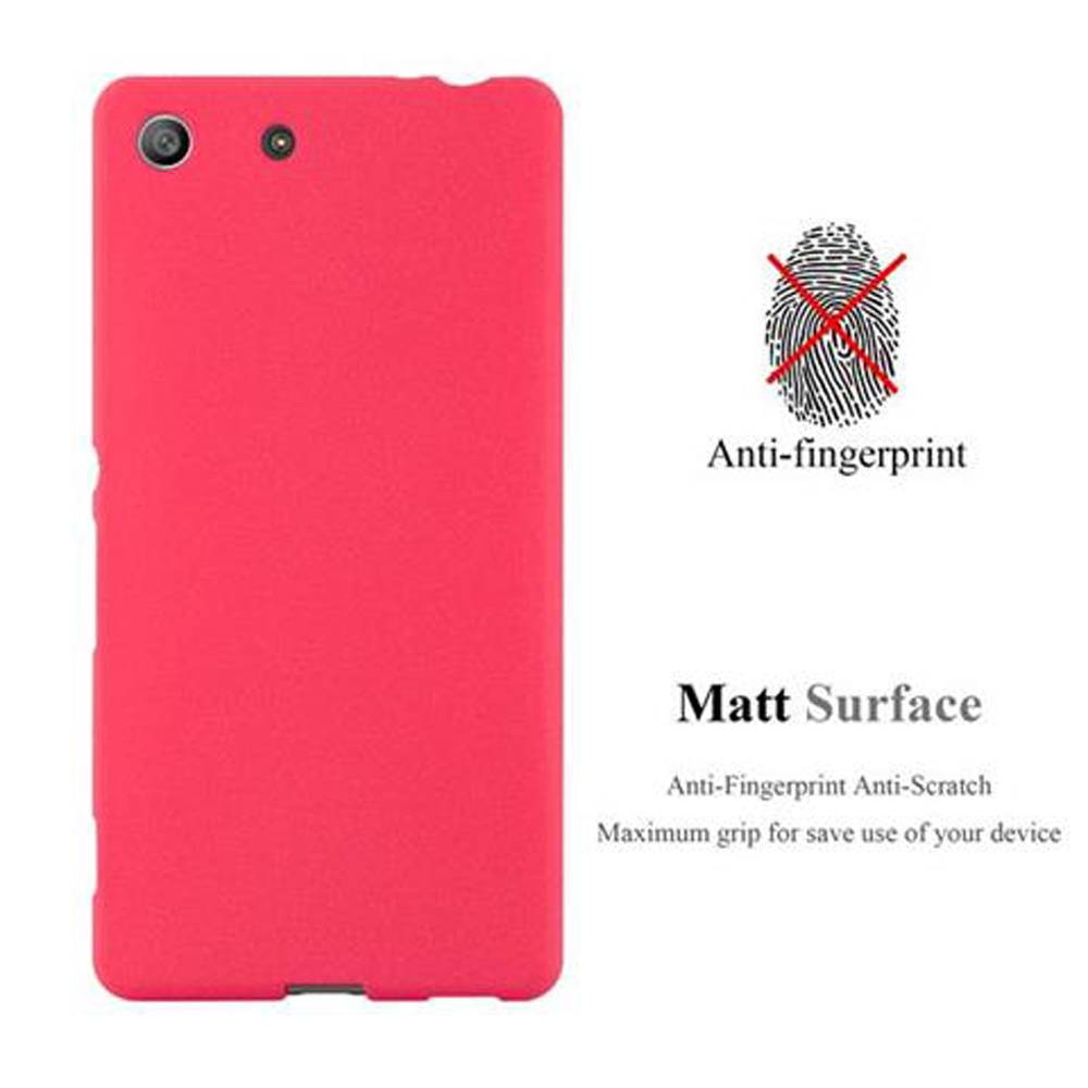 Cadorabo Schutzhülle für Sony Xperia M5 Hülle in Rot Handyhülle TPU Etui Cover Case