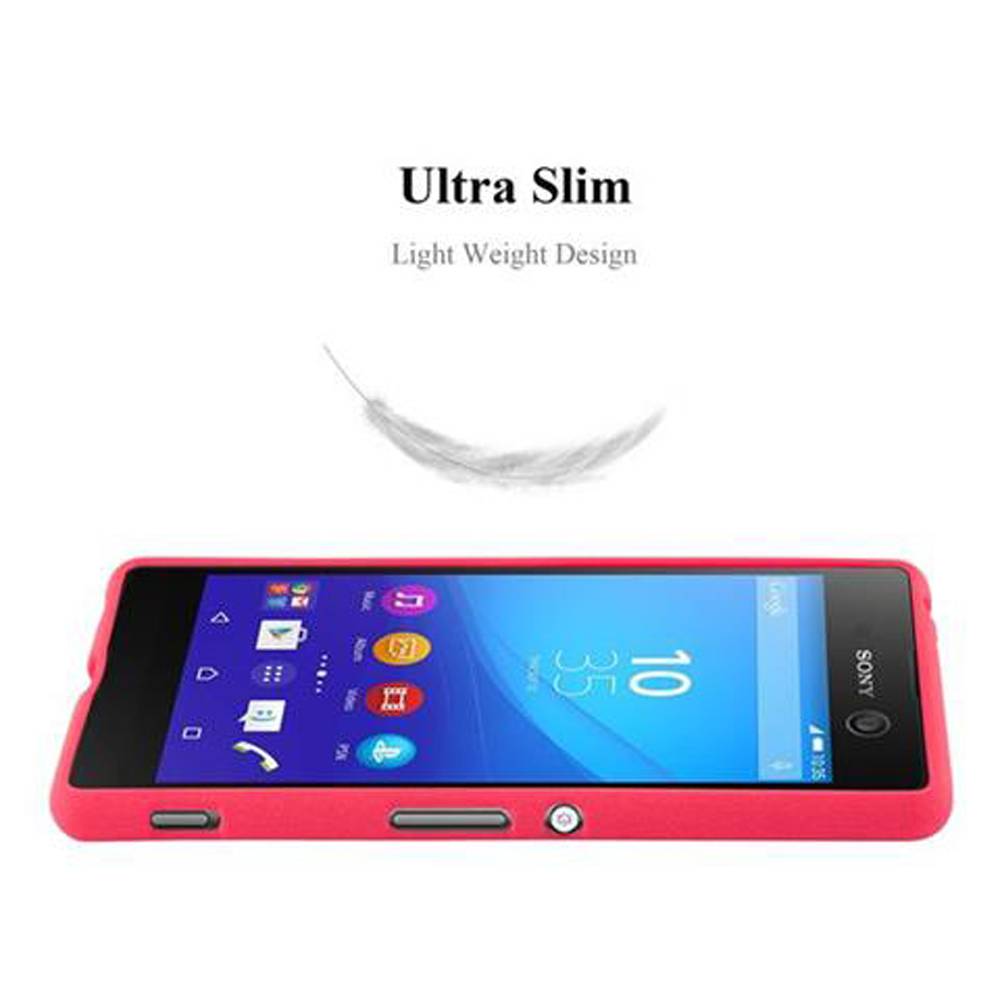 Cadorabo Schutzhülle für Sony Xperia M5 Hülle in Rot Handyhülle TPU Etui Cover Case