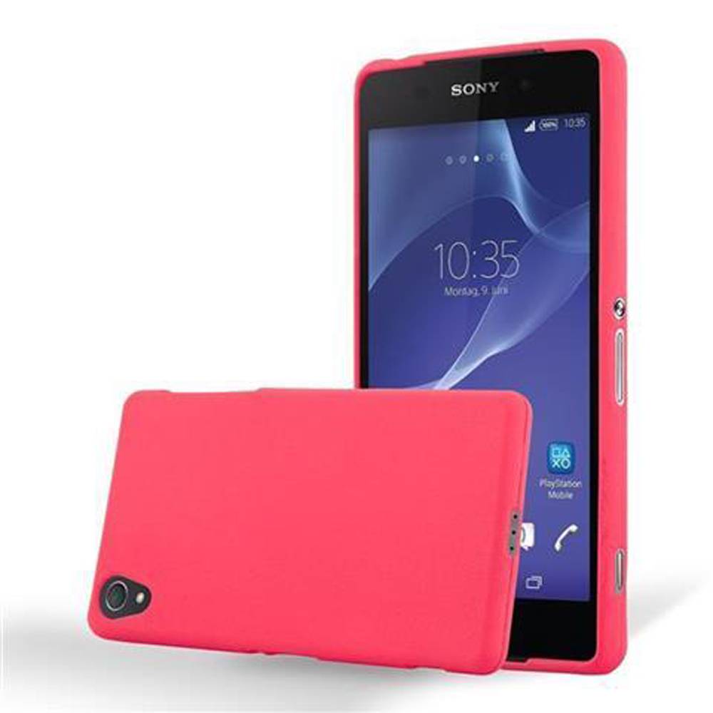 Cadorabo Schutzhülle für Sony Xperia Z2 Hülle in Rot Handyhülle TPU Etui Cover Case