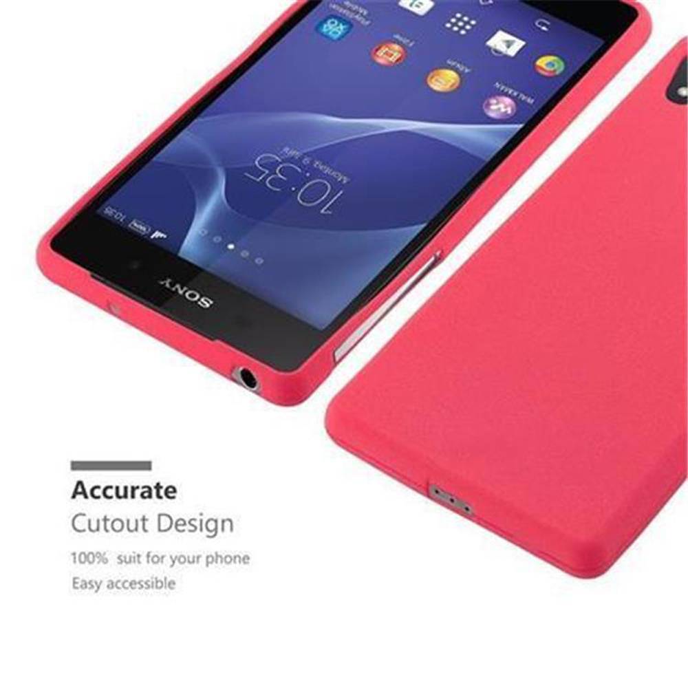 Cadorabo Schutzhülle für Sony Xperia Z2 Hülle in Rot Handyhülle TPU Etui Cover Case